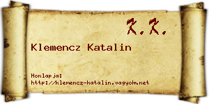 Klemencz Katalin névjegykártya