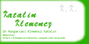 katalin klemencz business card